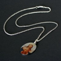 Chain with Pendant in Stainless Steel Engraving Immaculate Conception