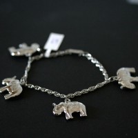 De acero trenzado Pulsera Elefante