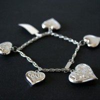 Corazn de acero trenzado Pulsera Trabaj