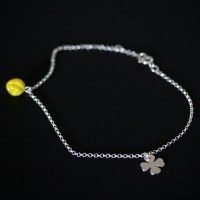 Anklet Silver 925 Clover Portuguese and Carambola